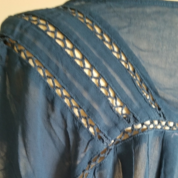 FREE PEOPLE Oversized tie and dyed sheer chiffon top - Picture 3 of 13